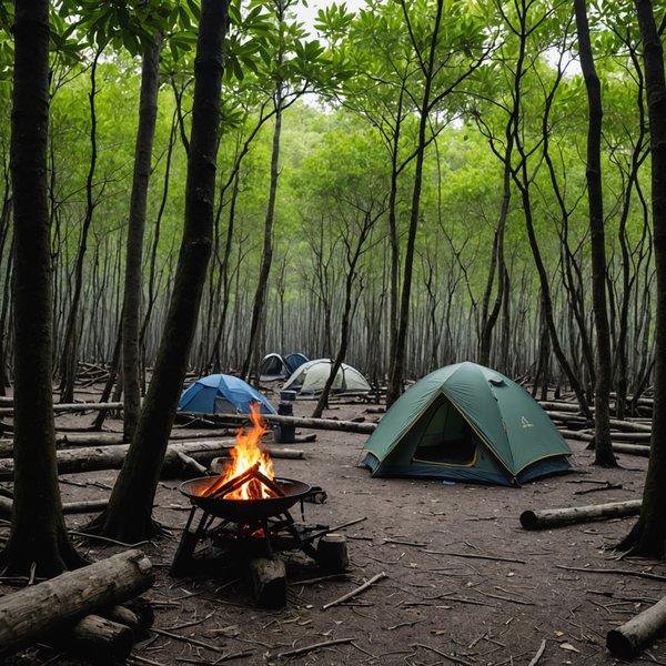 Quels sont les équipements nécessaires pour un camping en région de mangroves en hiver?